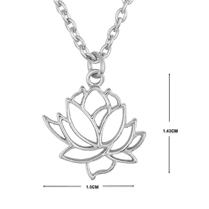 Plain Silver Lotus Necklace PS-RDP-446.