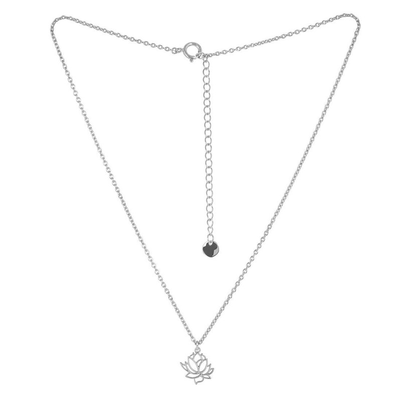 Plain Silver Lotus Necklace