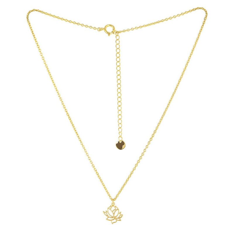 Plain Silver Lotus Necklace PS-RDP-446.