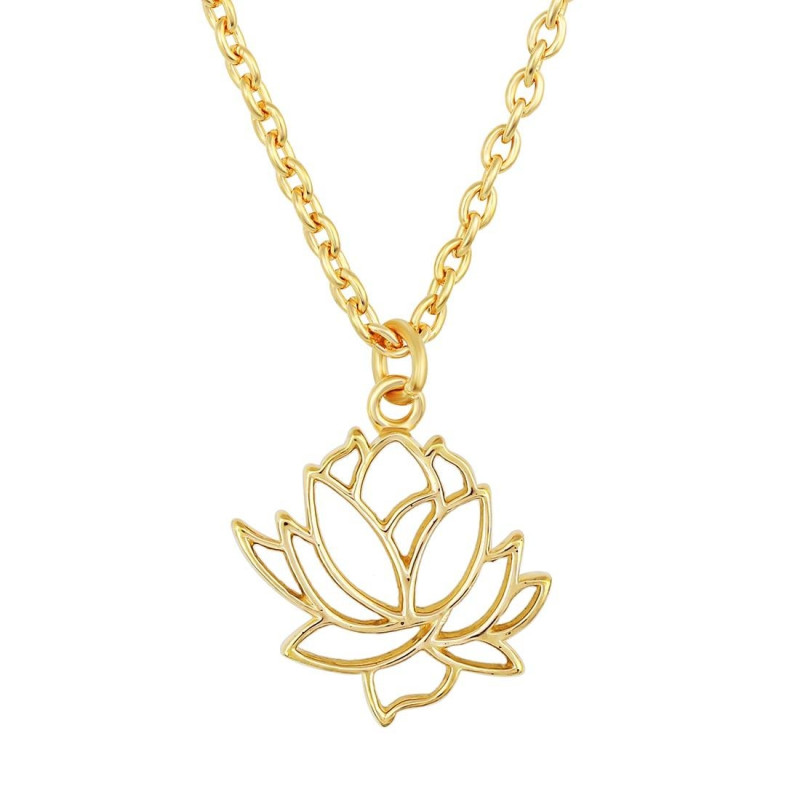 Plain Silver Lotus Necklace PS-RDP-446.