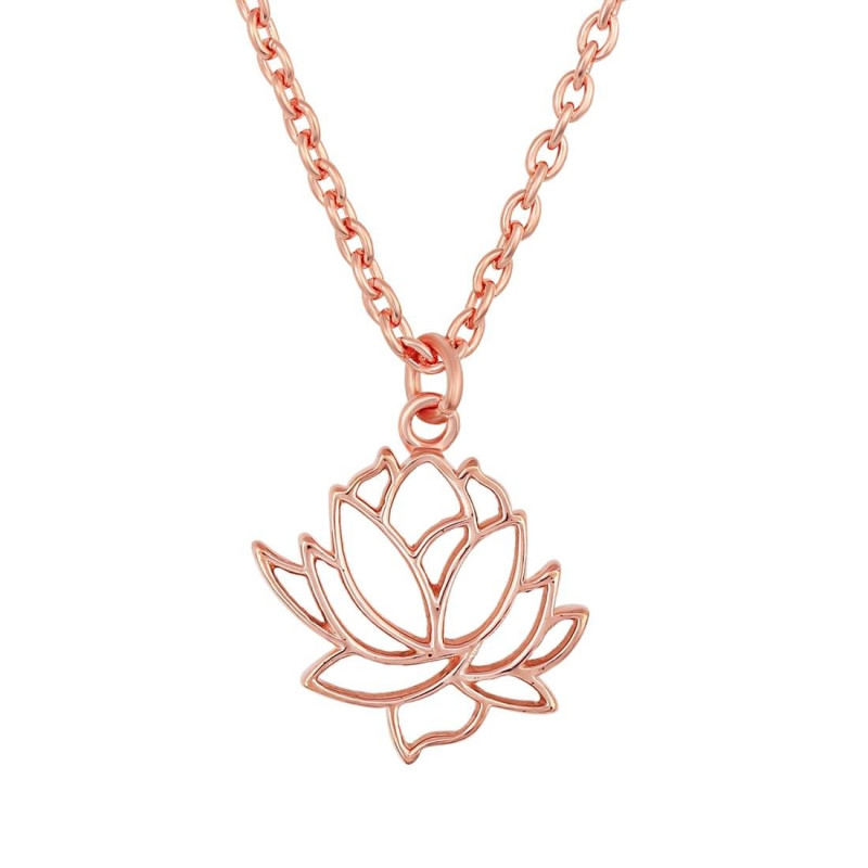 Plain Silver Lotus Necklace PS-RDP-446.
