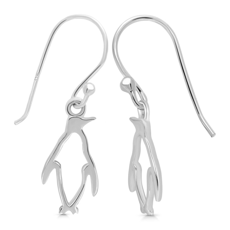 Plain Silver Penguin Earring 