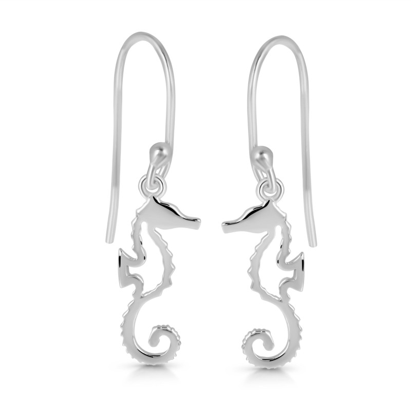 Plain Silver Sea Horse Earring  PS-RDE-965.