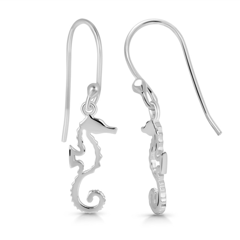 Plain Silver Sea Horse Earring 