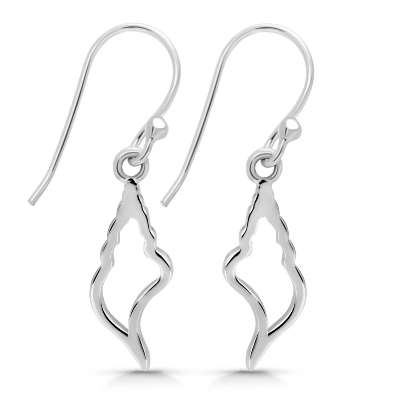Plain Silver Shell Earring  PS-RDE-967.