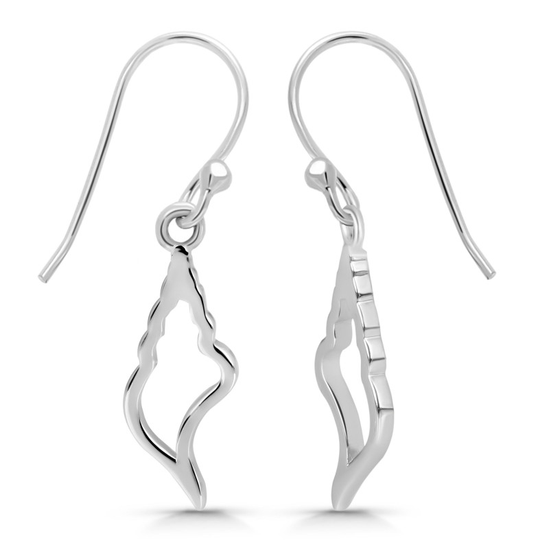 Plain Silver Shell Earring 