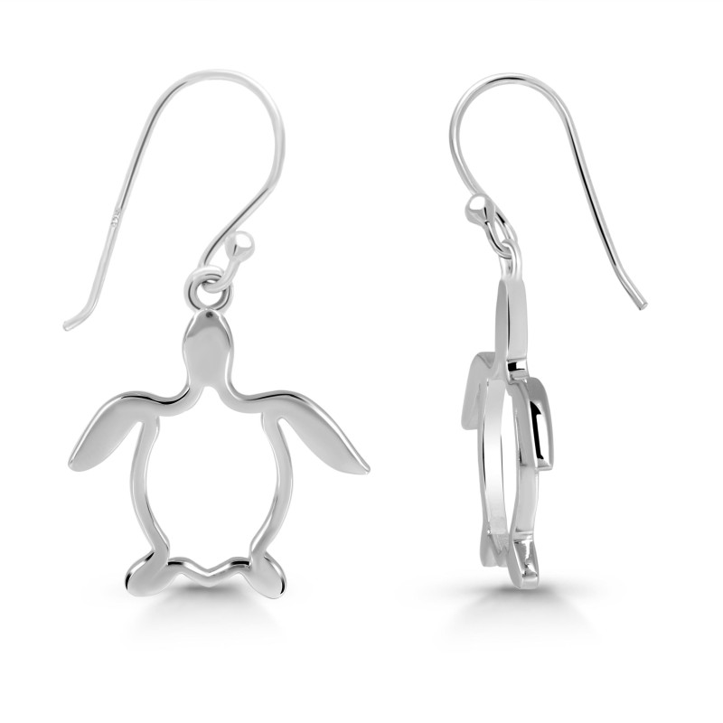 Plain Silver Turtle Earring 