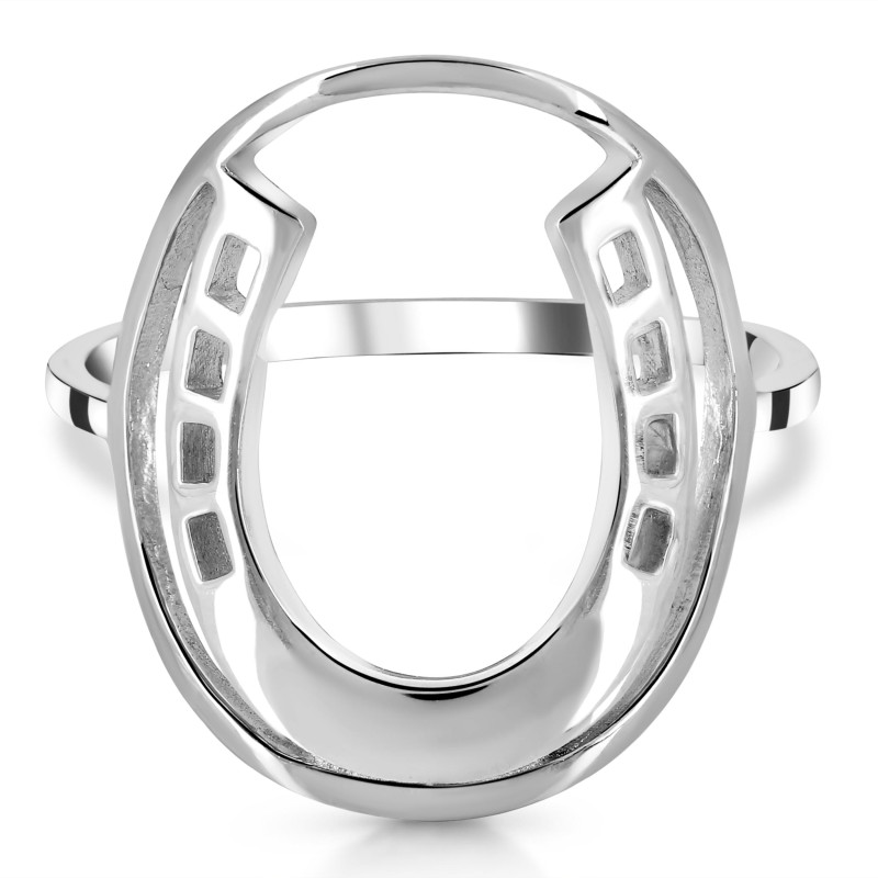 Horse Shoe Plain Silver Jewelry Set PS-RDR-312 / RDE-533 / RDN-1 / RDB-1.