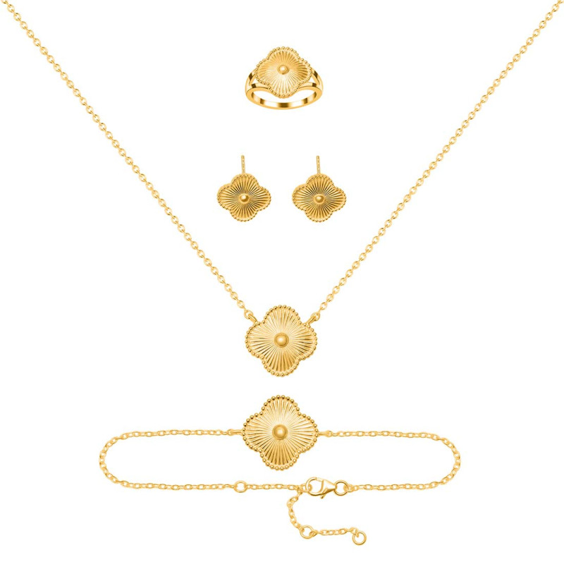Plain Silver Jewelry Set PS-RDR-3278 / RDE-1662 / RDN-522 / RDB-242
