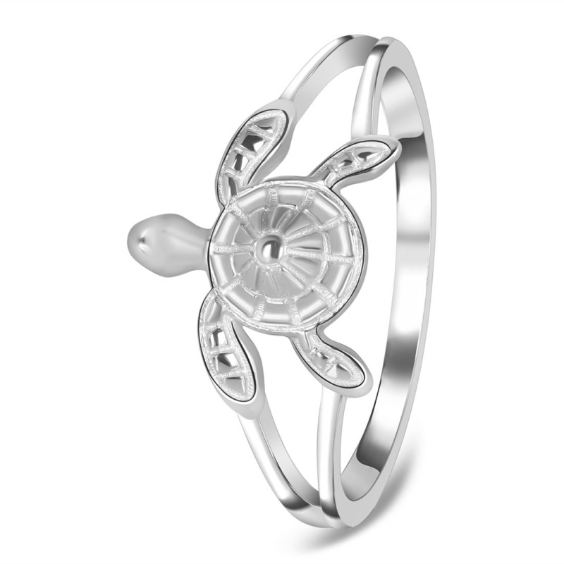 Plain Silver Turtle Ring
