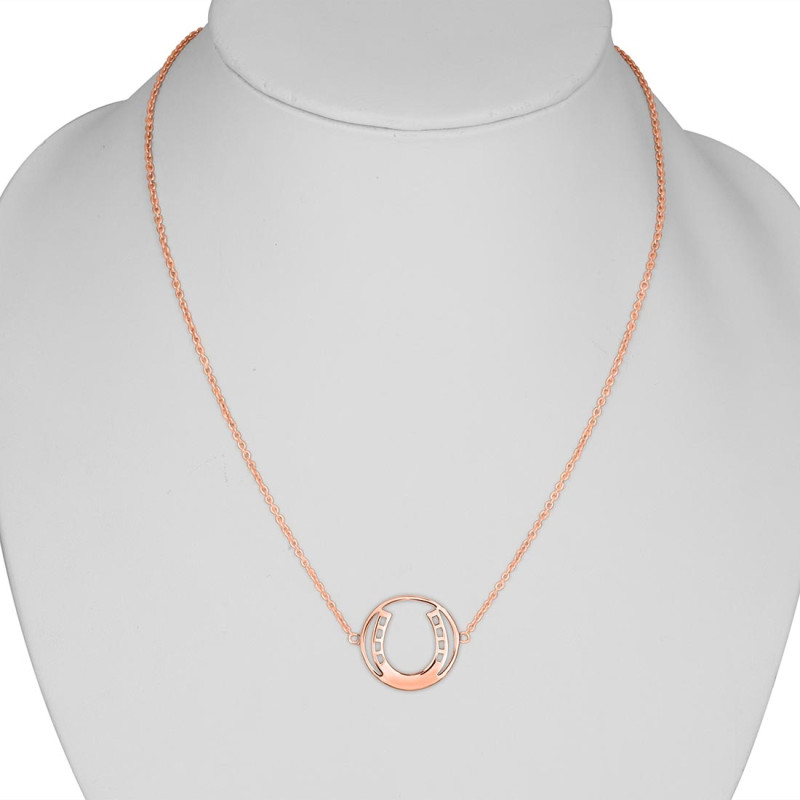 Horse Shoe Plain Silver Necklace PS-RDN-1.