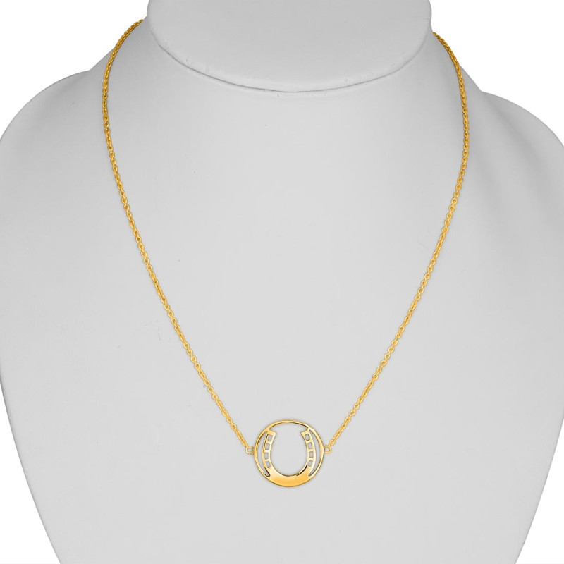 Horse Shoe Plain Silver Necklace PS-RDN-1.