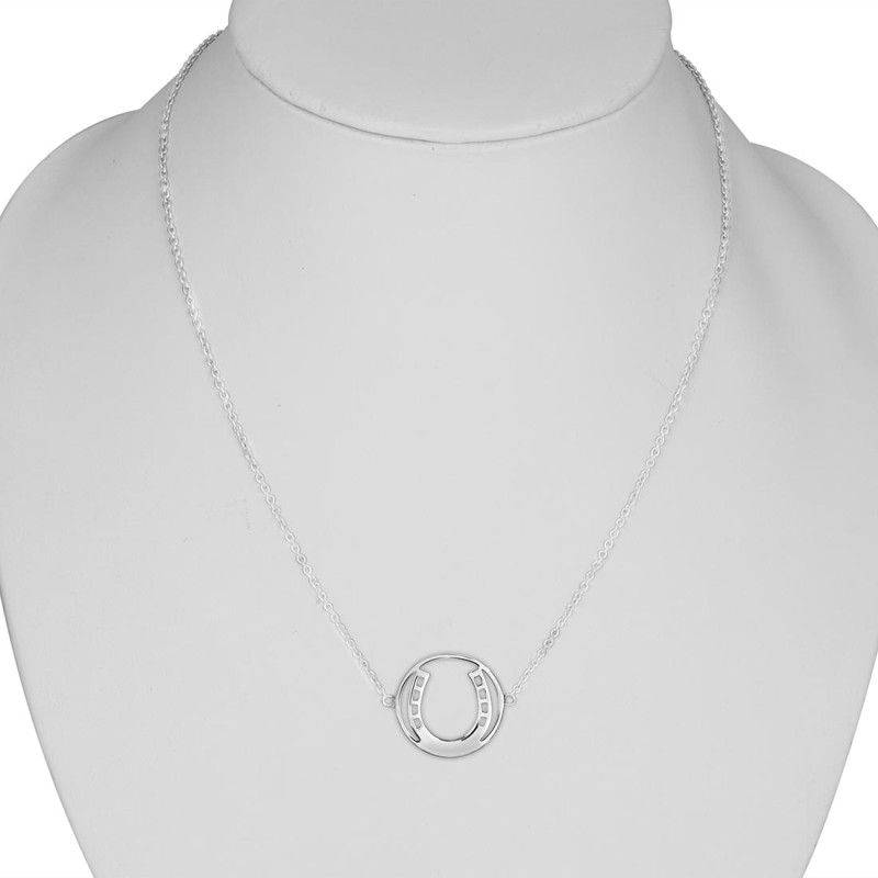 Horse Shoe Plain Silver Necklace PS-RDN-1.