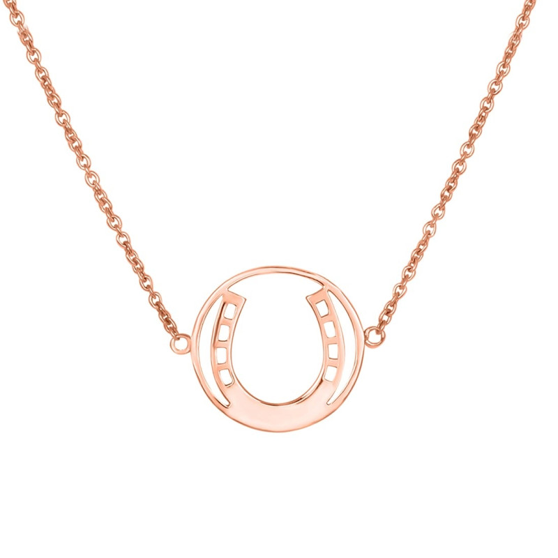 Horse Shoe Plain Silver Necklace PS-RDN-1.