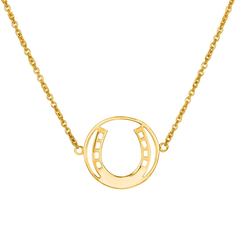 Horse Shoe Plain Silver Necklace PS-RDN-1.