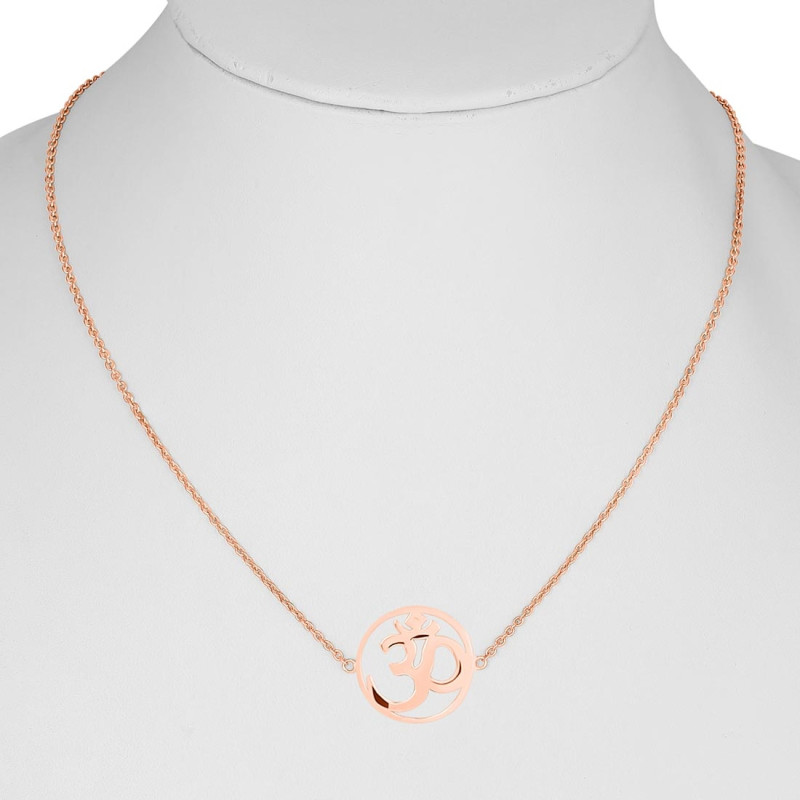 Om Plain Silver Necklace PS-RDN-12.