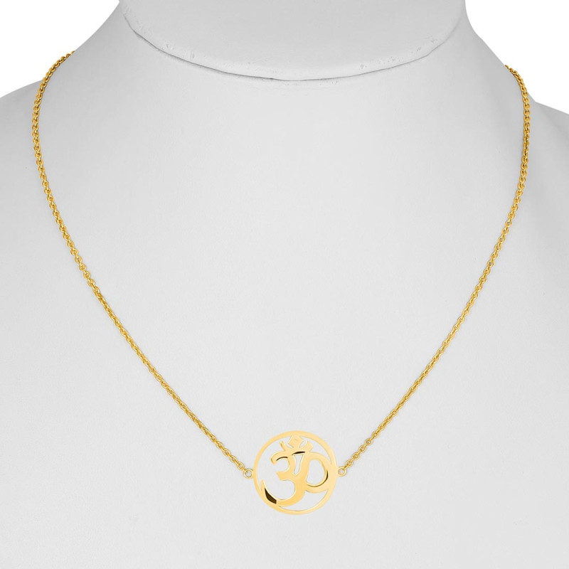Om Plain Silver Necklace PS-RDN-12.
