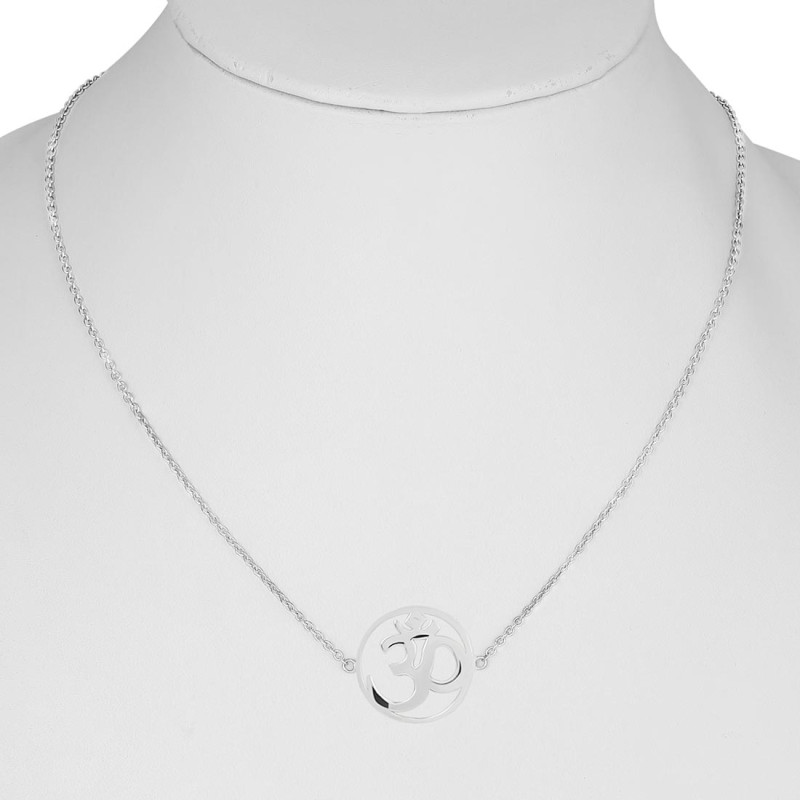 Om Plain Silver Necklace PS-RDN-12.