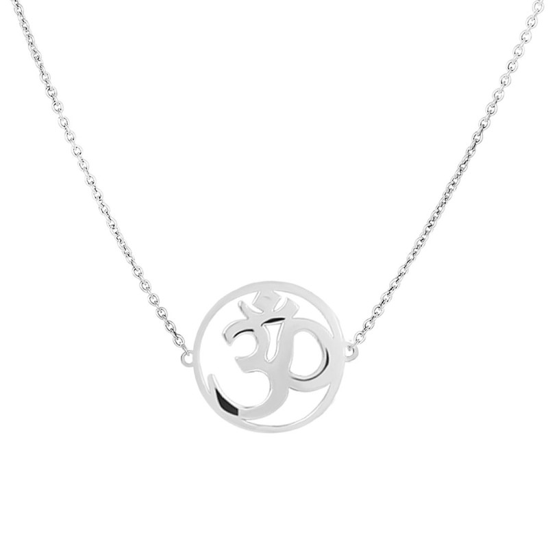 Om Plain Silver Necklace PS-RDN-12.