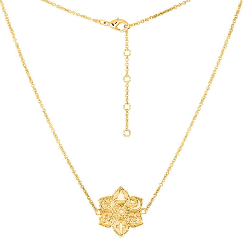 Unity Of Religions Plain Silver Necklace PS-RDN-13.