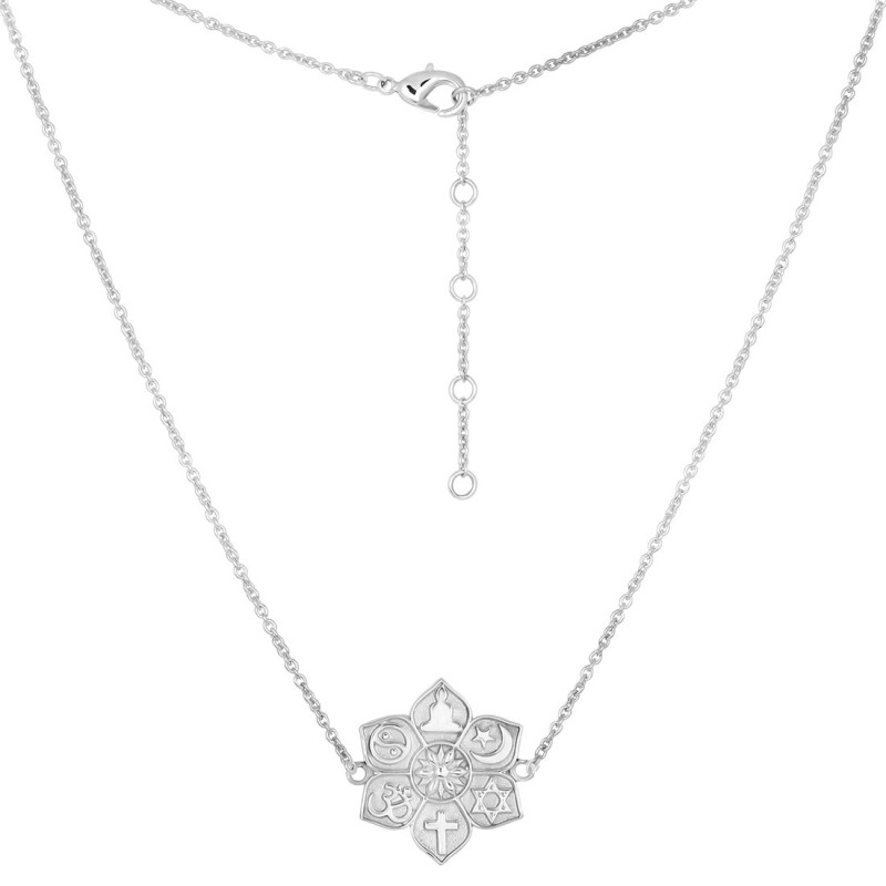 Unity Of Religions Plain Silver Necklace