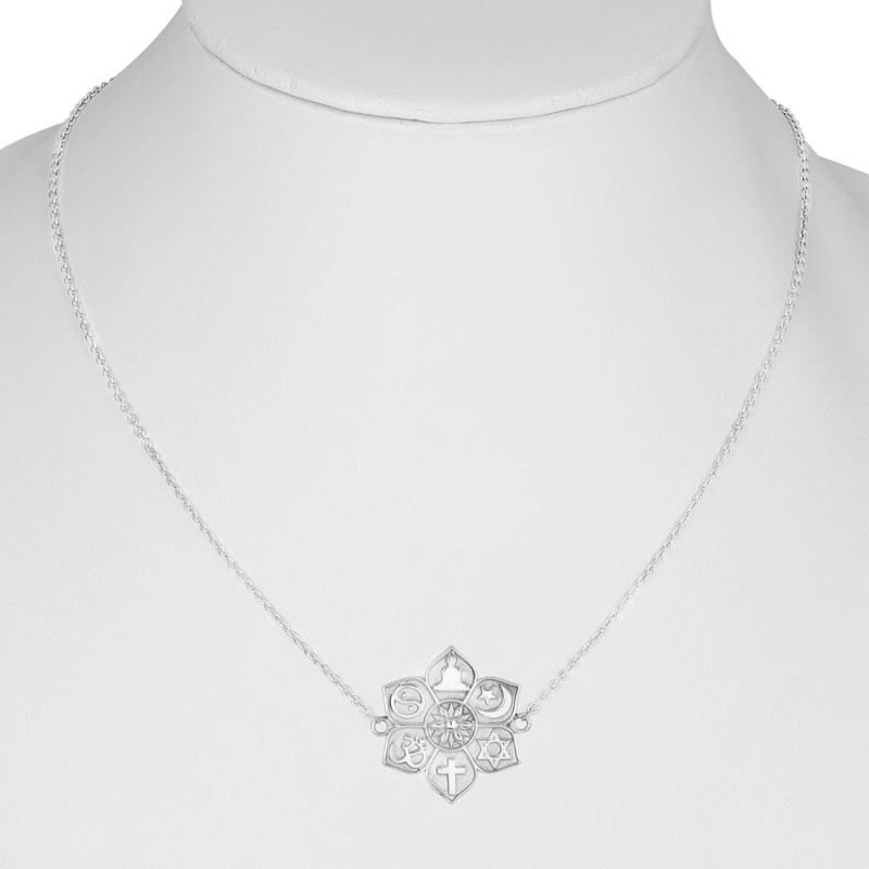 Unity Of Religions Plain Silver Necklace PS-RDN-13.