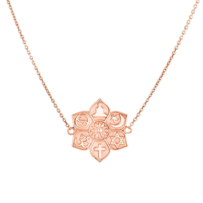 Unity Of Religions Plain Silver Necklace PS-RDN-13.
