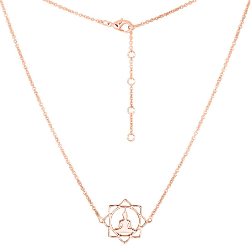 Human Body Chakra Plain Silver Necklace PS-RDN-14.