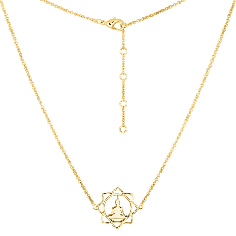 Human Body Chakra Plain Silver Necklace PS-RDN-14.