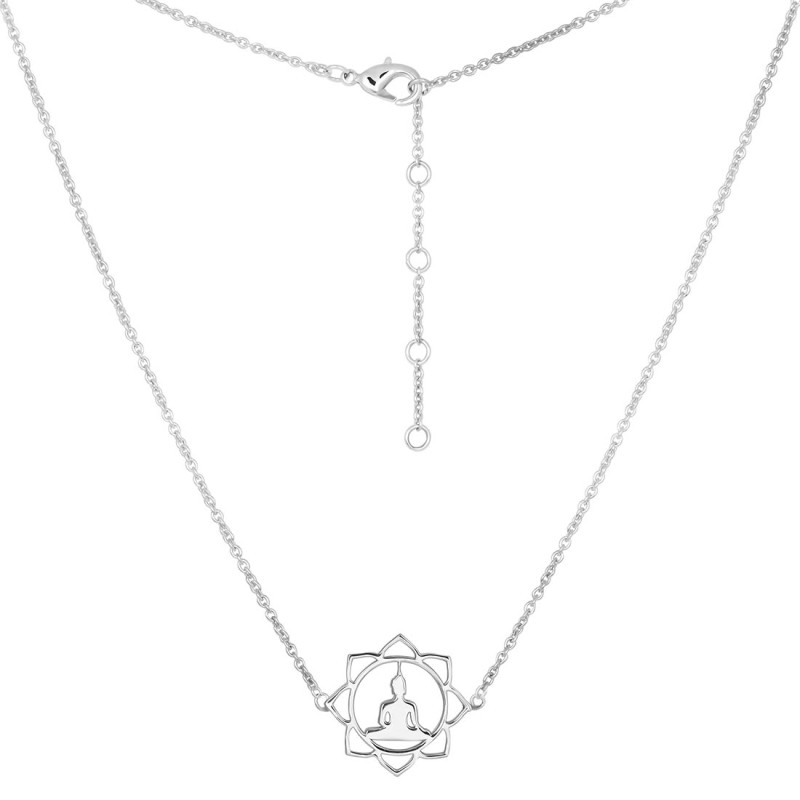 Human Body Chakra Plain Silver Necklace