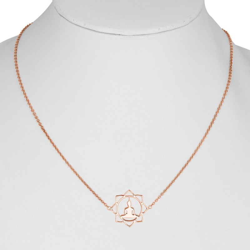 Human Body Chakra Plain Silver Necklace PS-RDN-14.