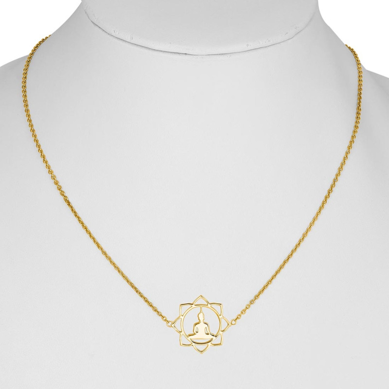 Human Body Chakra Plain Silver Necklace PS-RDN-14.