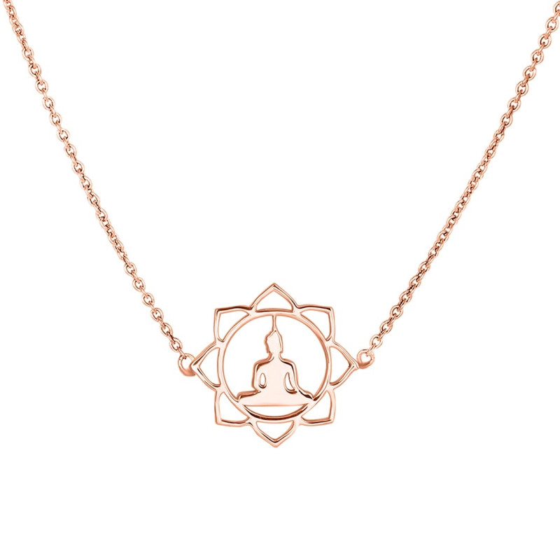 Human Body Chakra Plain Silver Necklace PS-RDN-14.