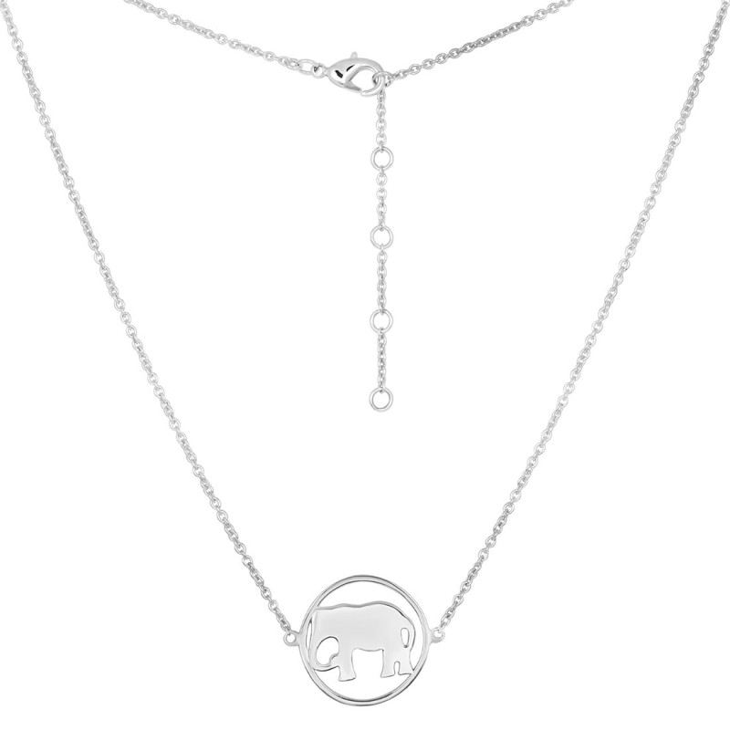 Elephant Plain Silver Necklace