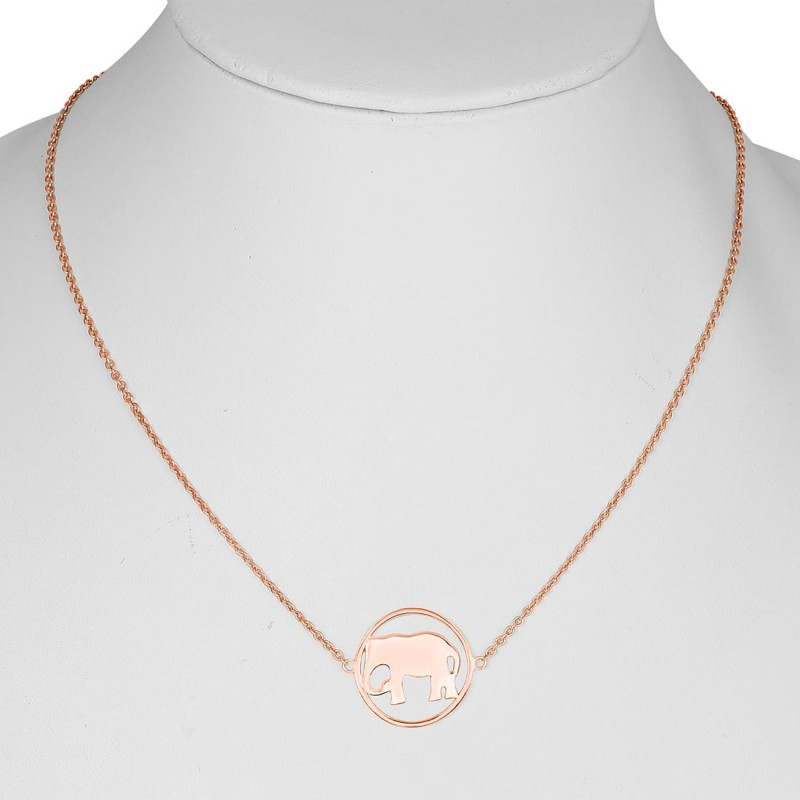 Elephant Plain Silver Necklace PS-RDN-2.