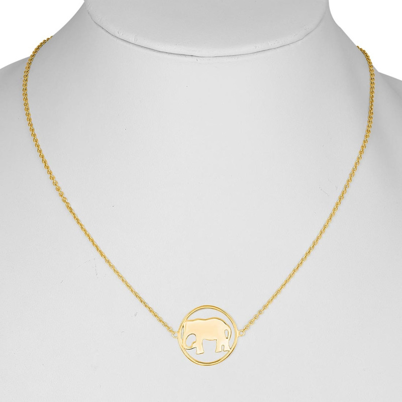 Elephant Plain Silver Necklace PS-RDN-2.