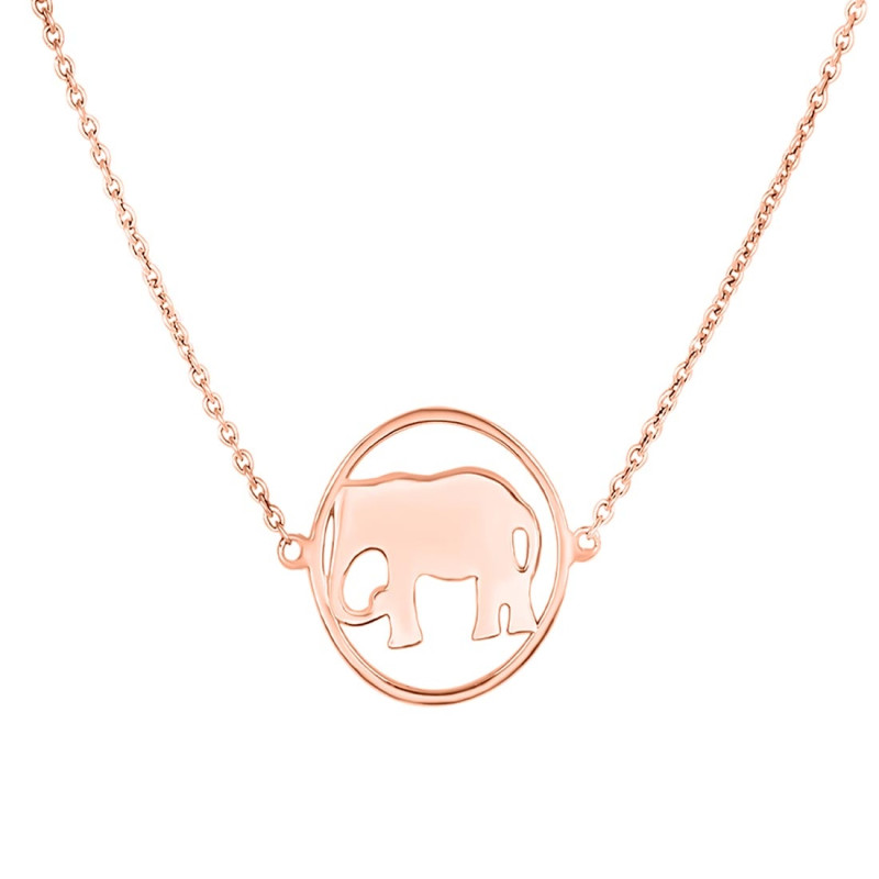 Elephant Plain Silver Necklace PS-RDN-2.