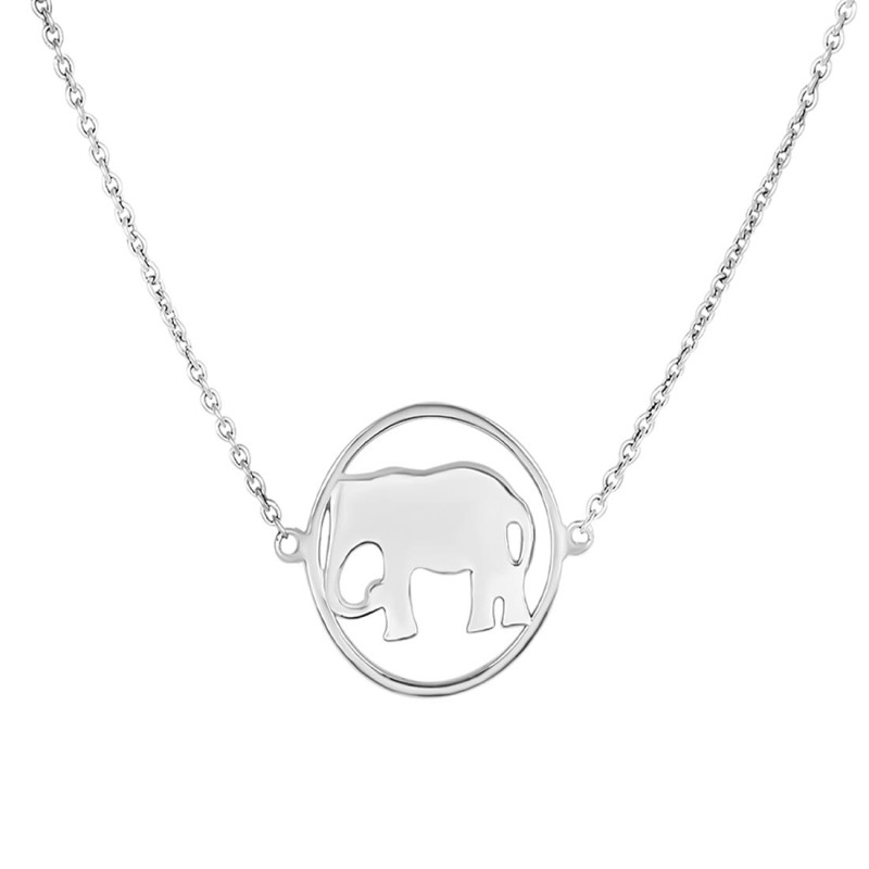 Elephant Plain Silver Necklace PS-RDN-2.