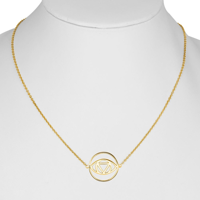 Brow Chakra Plain Silver Necklace PS-RDN-3.