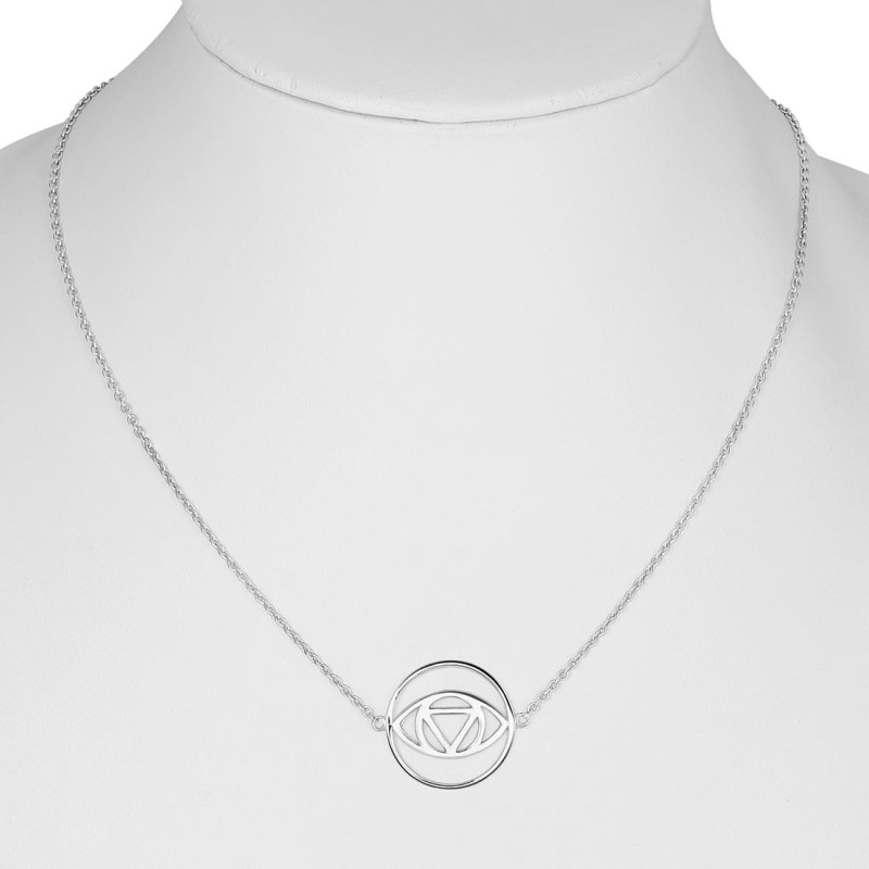 Brow Chakra Plain Silver Necklace PS-RDN-3.