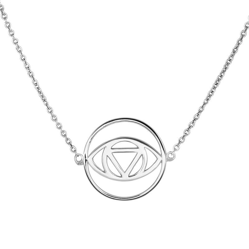 Brow Chakra Plain Silver Necklace PS-RDN-3.