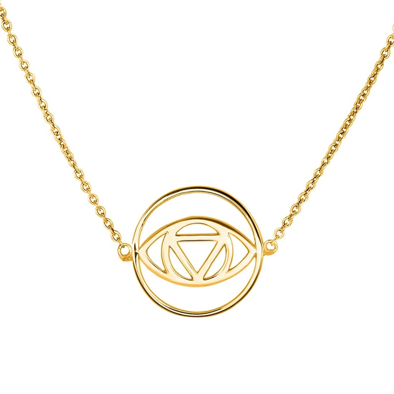 Brow Chakra Plain Silver Necklace PS-RDN-3.