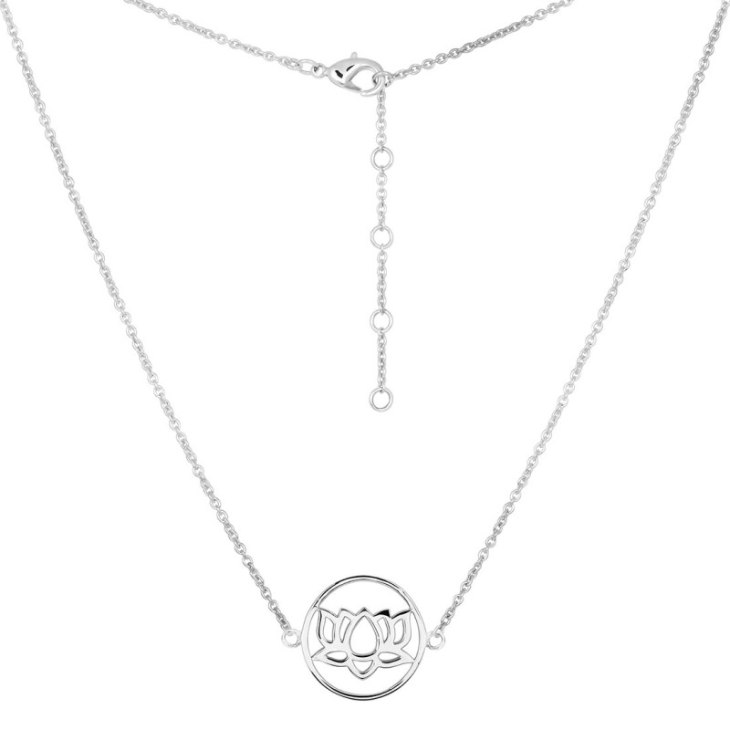 Lotus Plain Silver Necklace