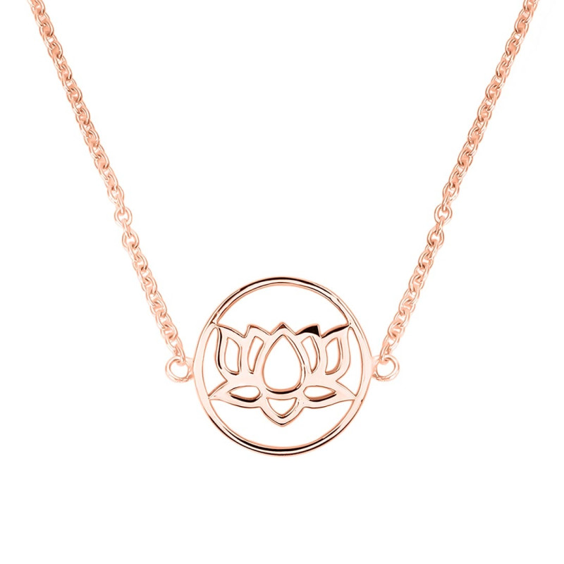 Lotus Plain Silver Necklace PS-RDN-4.