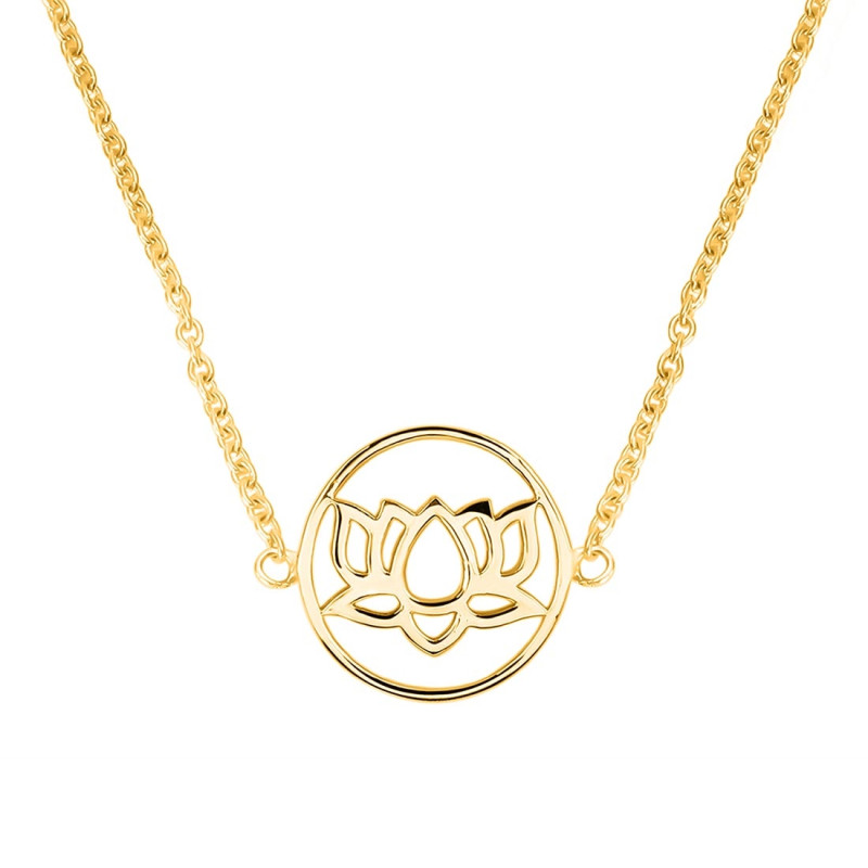 Lotus Plain Silver Necklace PS-RDN-4.