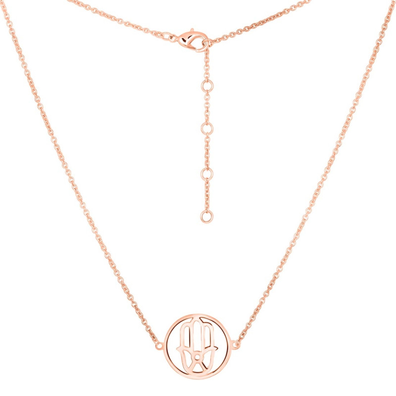 Hamsa Hand Plain Silver Necklace PS-RDN-5.