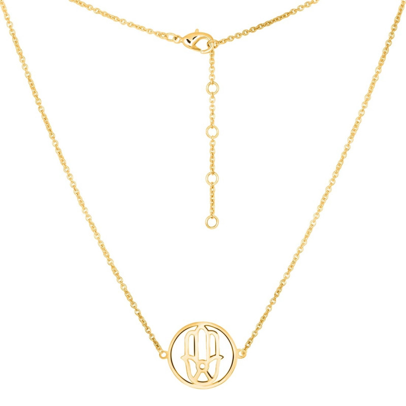 Hamsa Hand Plain Silver Necklace PS-RDN-5.
