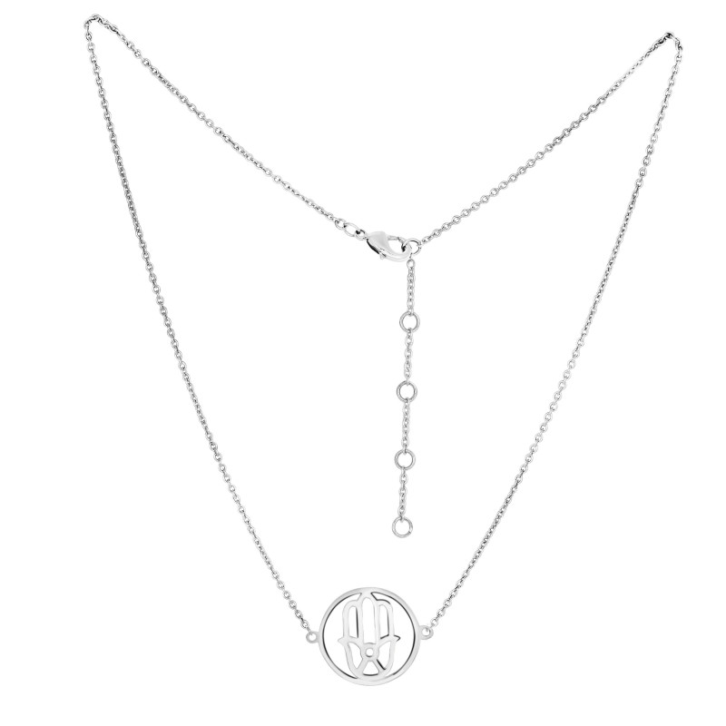 Hamsa Hand Plain Silver Jewelry Set PS-RDR-316 / RDE-537 / RDN-5 / RDB-5.