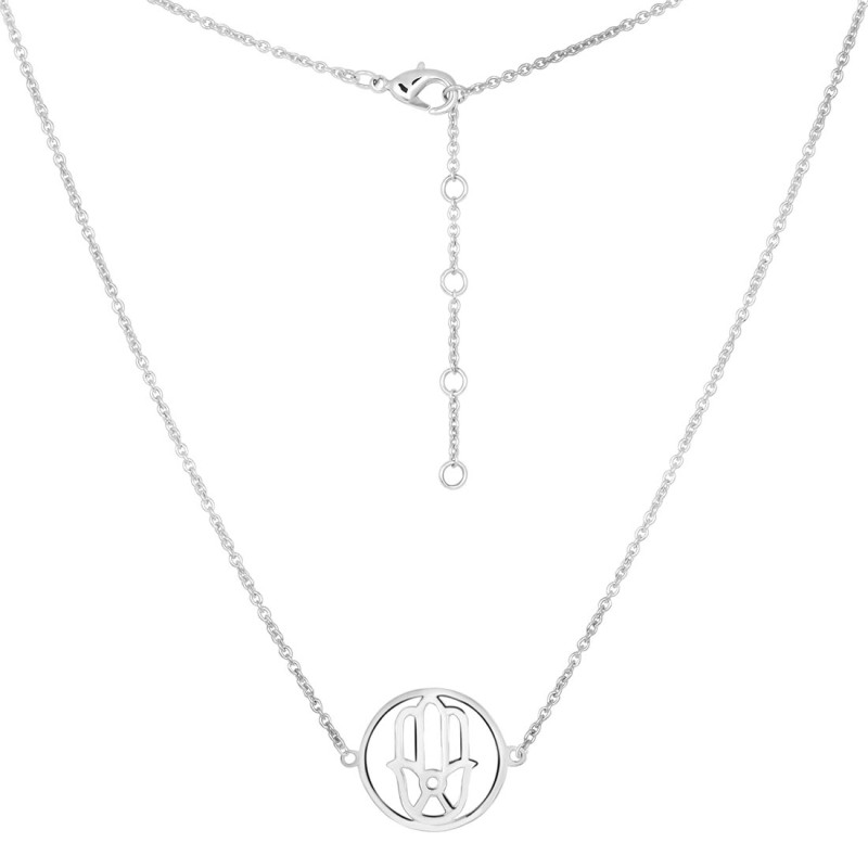 Hamsa Hand Plain Silver Necklace