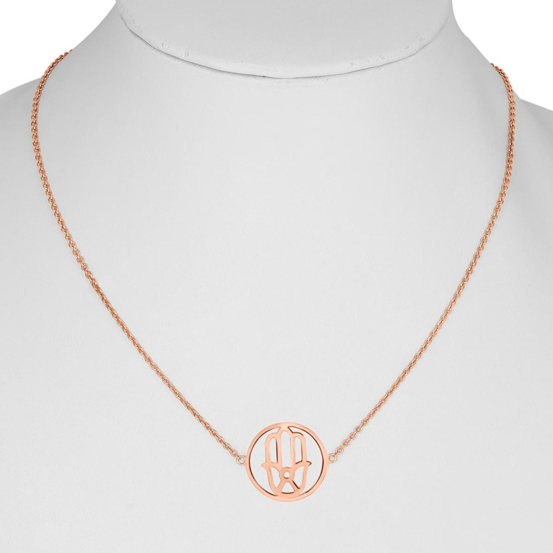 Hamsa Hand Plain Silver Necklace PS-RDN-5.